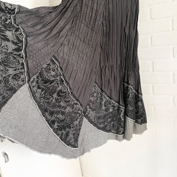 Vintage 90s Y2K Midi Skirt Artsy Whimsigoth Iridescent Dark fairy Lace Sz S - Picture 3 of 14